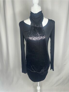 Ariella Black Crewneck Tee with Branded Neck Tag
